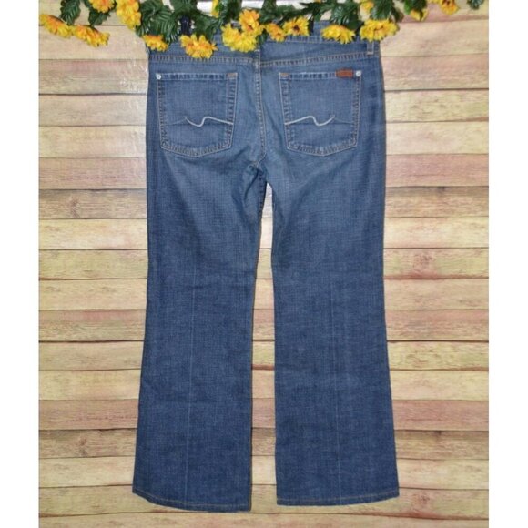 Ladies Seven for All Mankind Wide Leg Crop Vintage Dojo Jeans Size 32 Light Wash - Picture 4 of 12